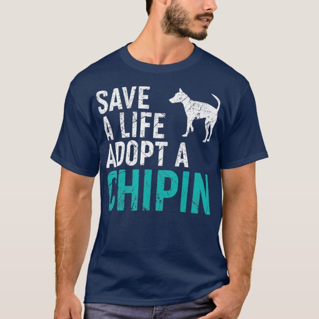 Camiseta Salvar una vida adoptar un perro rescatar a Chipin (Anverso)