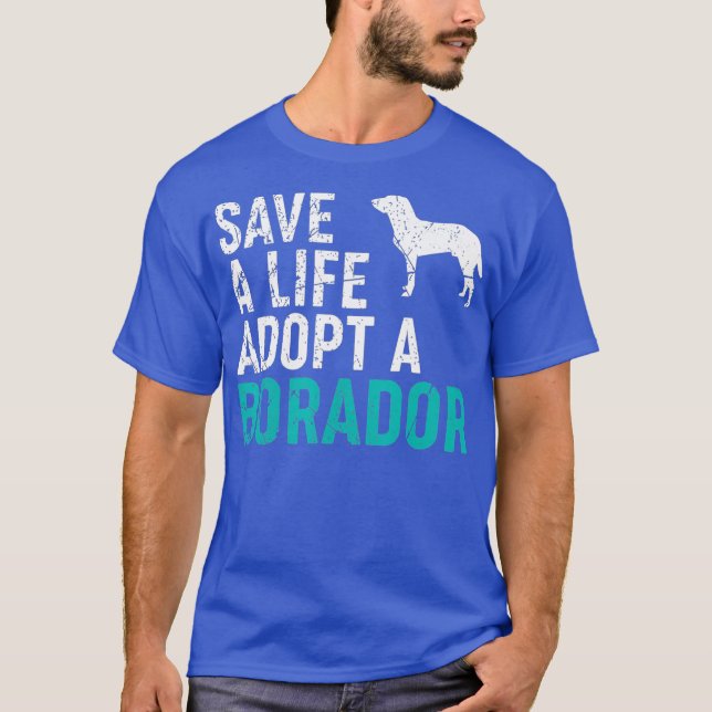 Camiseta Salvar una vida adoptar un rescate de perro dueño  (Anverso)
