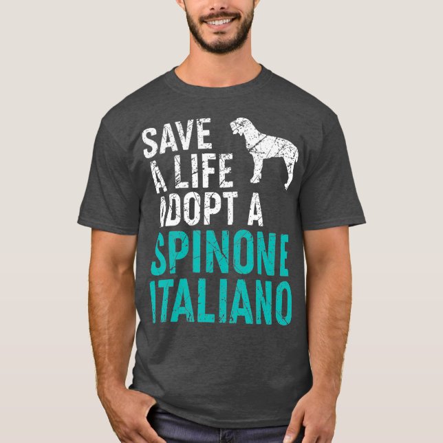 Camiseta Salvar una vida adoptar un rescate de perro Spinon (Anverso)