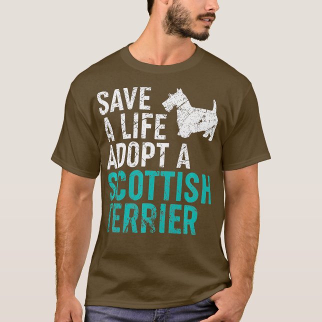 Camiseta Salvar una vida adoptar un rescate de perros Scott (Anverso)