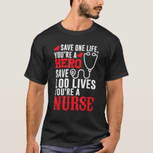 Camiseta Salvar una vida eres un héroe Ahorra 100 vidas que