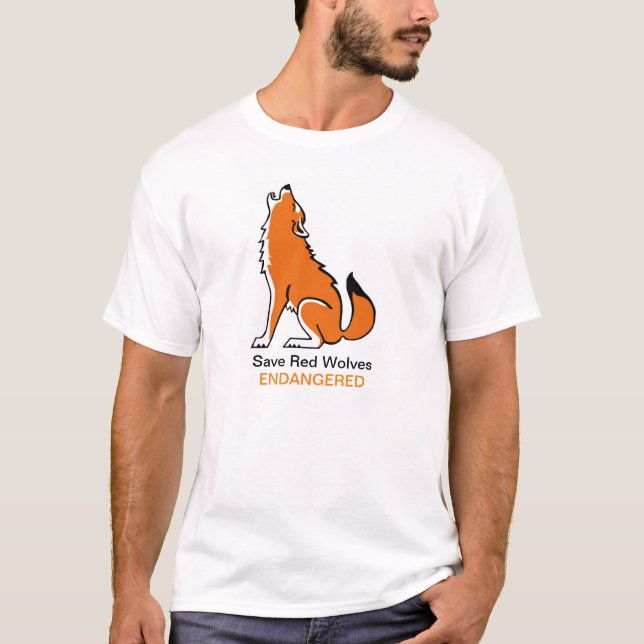 Camiseta Salvar WOLVES Rojas - EEUU - Animales en peligro - (Anverso)