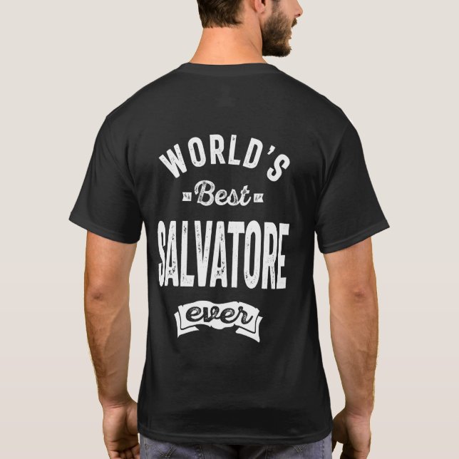 Camiseta Salvatore Nombre Personalizado Cumpleaños (Reverso)