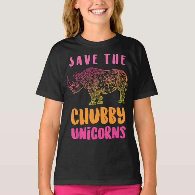 Camiseta Salve El Regalo De Amante De Chubby Unicorns | Reg (Anverso)