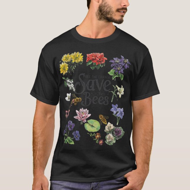 Camiseta Salve Las Flores De Abejas Abeja Decline Clipart (Anverso)