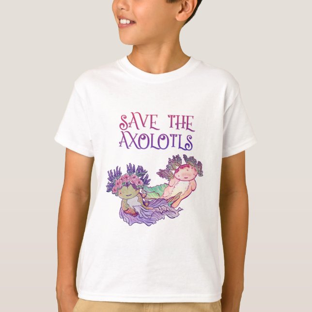 Camiseta Salve los Axolotls,Axolotl,Salamander (Anverso)