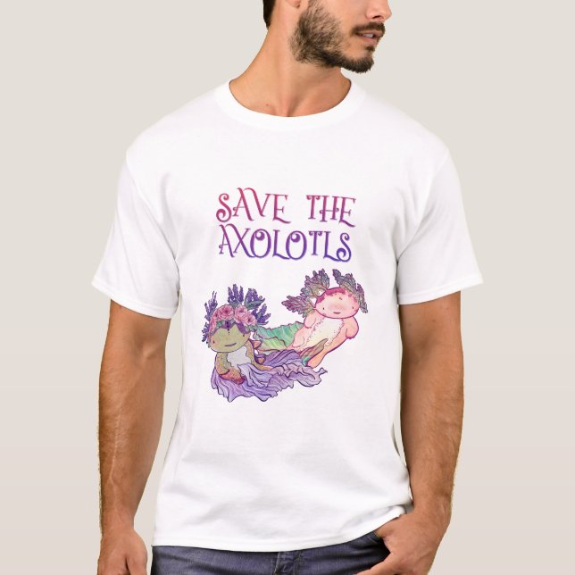 Camiseta Salve los Axolotls,Axolotl,Salamander T-Shirt (Anverso)