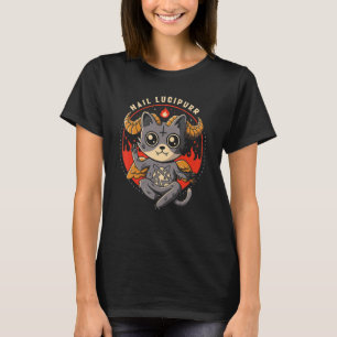 Camiseta Salve Lucipurr Diablo Gato Pentagrama Satanás Lind