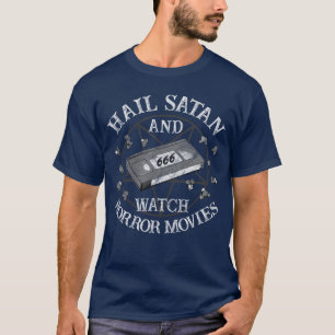 Camiseta Salve Satanás y mira películas de terror Bruja gót