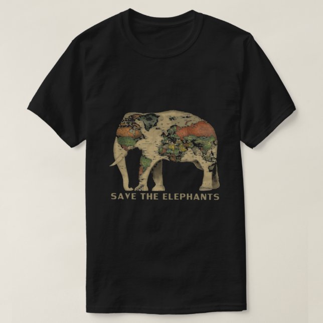 Camiseta Salvemos A Los Elefantes (Diseño del anverso)