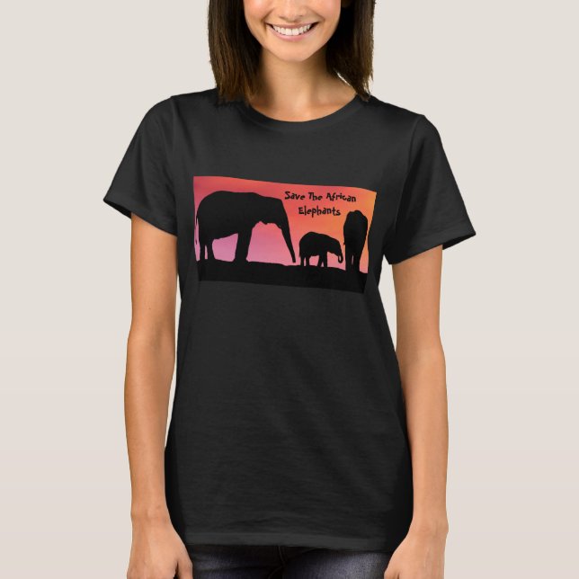 Camiseta Salvemos a los elefantes africanos (Anverso)
