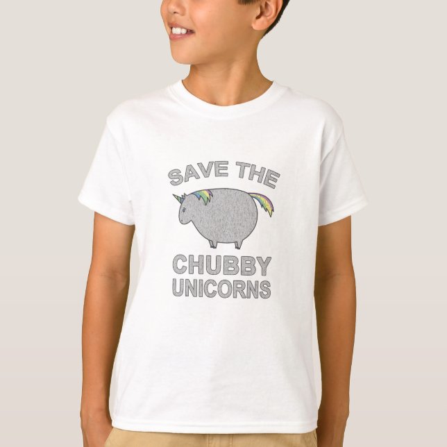 Camiseta Salvemos A Los Unicornios Chubby (Anverso)