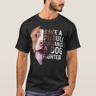 Camiseta Salvemos a Pitbull eutanizando a un perro luchador