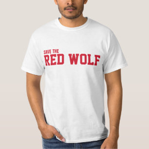 Camiseta Salvemos al salvaje Lobo Rojo de la extinción