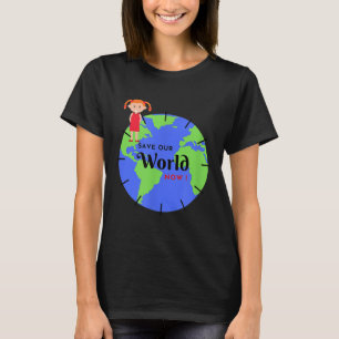 Camiseta Salvemos El Mundo De Las Peleas De Niñas Pequeñas 
