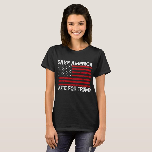 Camiseta Salvemos el voto de Estados Unidos por Trump (Anverso completo)