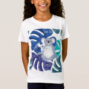 Camiseta Salvemos los bosques a mamá y bebé Koala en los 