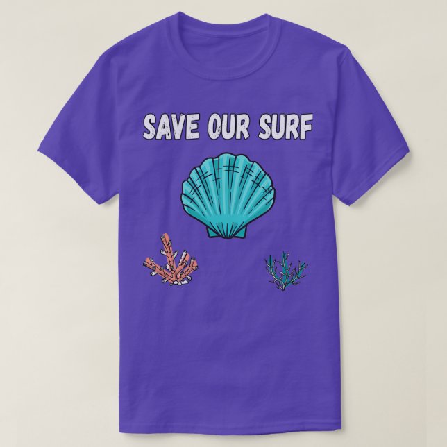 Camiseta Salvemos Nuestro Amor Del Océano Surf Salvemos Nue (Diseño del anverso)