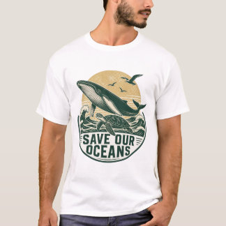 Camiseta Salvemos Nuestros Océanos Conservación Ambiental