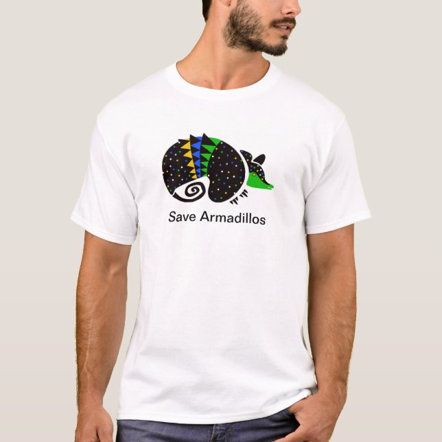 Camiseta Salven a ARMADILLOS - Animales en peligro - Brasil (Anverso)