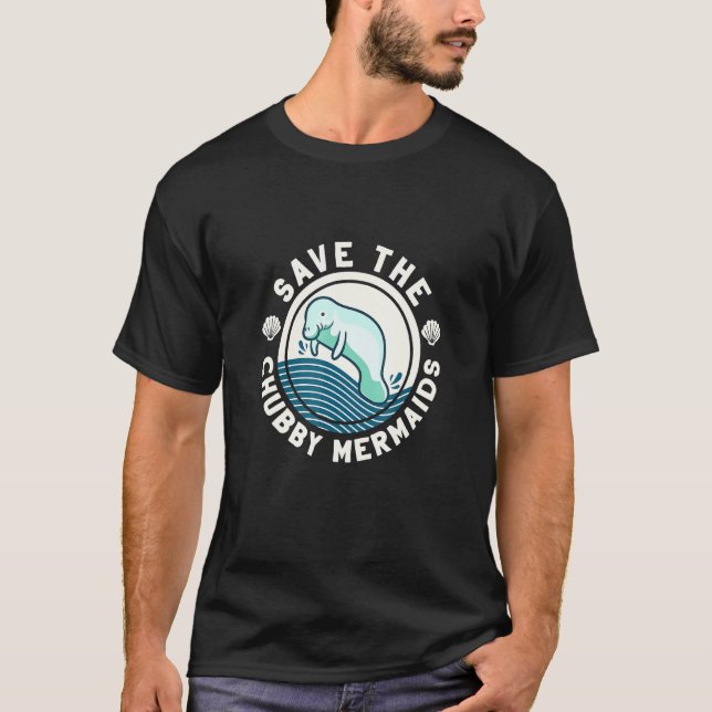 Camiseta Salven A La Divertida Manatee De Las Sirenas De Ch (Anverso)