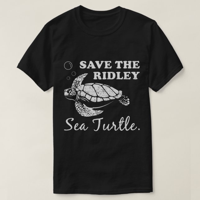 Camiseta Salven A La Tortuga Del Mar De Ridley (Diseño del anverso)