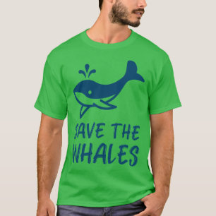 Camiseta Salven a las ballenas con una ballena azul orca