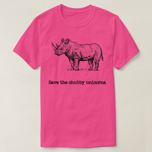 Camiseta Salven a los amantes del rinoceronte de Chubby Uni (Diseño del anverso)