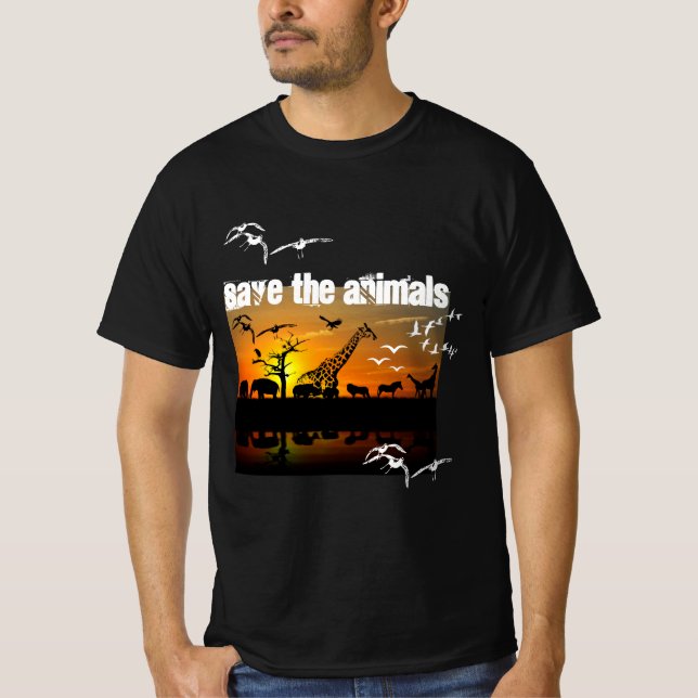 Camiseta Salven a los animales negros (Anverso)
