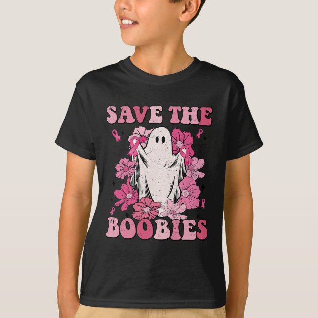 Camiseta Salven A Los Bebés Bebé Fantasma Rosa Mujer Cáncer (Anverso)