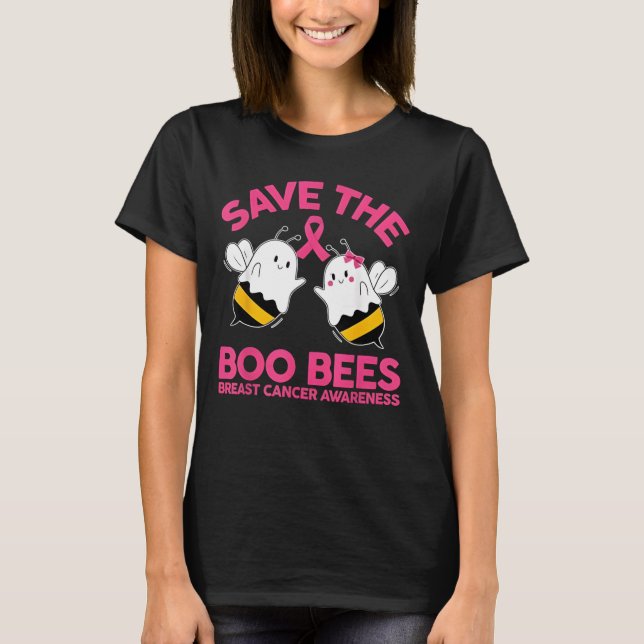 Camiseta Salven A Los Boobees Bees Cáncer De Mama Halloween (Anverso)