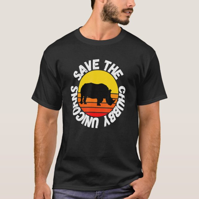Camiseta Salven A Los Coloridos Animales Rinocerontes De Ch (Anverso)