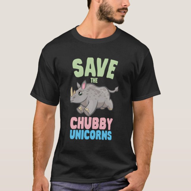 Camiseta Salven A Los Niños Rinocerontes De Chubby Unicorni (Anverso)