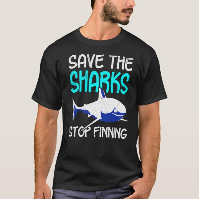 Camiseta Salven A Los Tiburones Dejen De Buscar Tiburón (Anverso)
