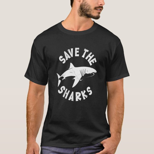 Camiseta Salven A Los Tiburones Dejen De Encontrar Al Bucea (Anverso)