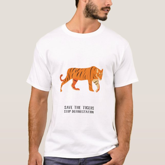 Camiseta Salven a los tigres para detener la deforestación (Anverso)