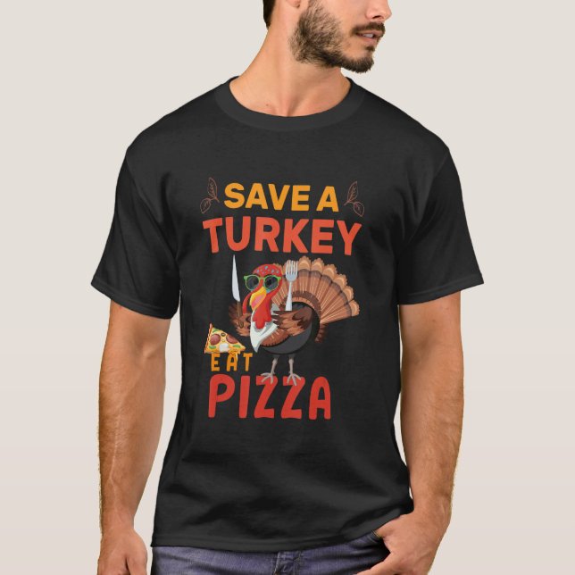 Camiseta Salven A Turquía Coma Pizza Niños Vegan Adultos Th (Anverso)