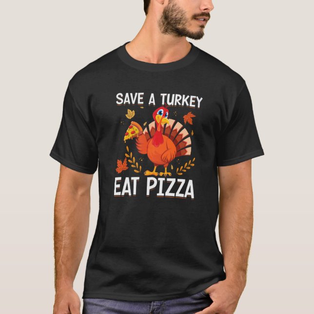 Camiseta Salven A Turquía Coman Pizza Veganism Vegan Thanks (Anverso)