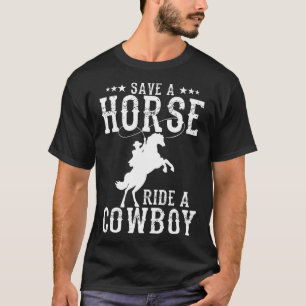 Camiseta Salven A Un Caballo Con Un Cowboy Divertido Caball