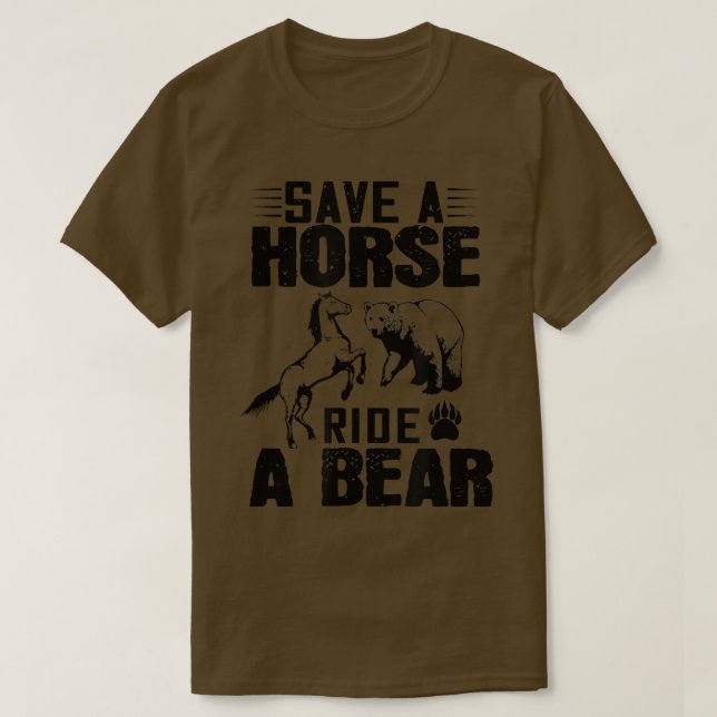 Camiseta Salven A Un Caballo Con Un Oso - Amante Fundido (Diseño del anverso)