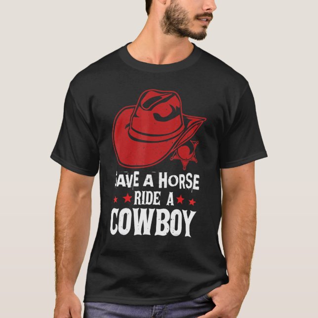 Camiseta Salven A Un Caballo Con Una Galleta De Vaquero Par (Anverso)