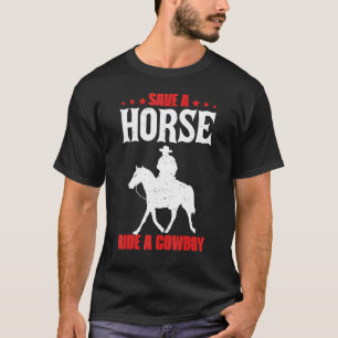 Camiseta Salven A Un Caballo Con Una Galleta De Vaquero Par