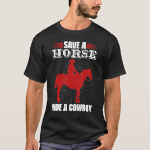 Camiseta Salven A Un Caballo Con Una Galleta De Vaquero Par