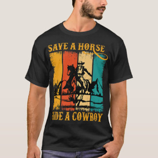 Camiseta Salven A Un Caballo De Vaquero En Caballo Divertid