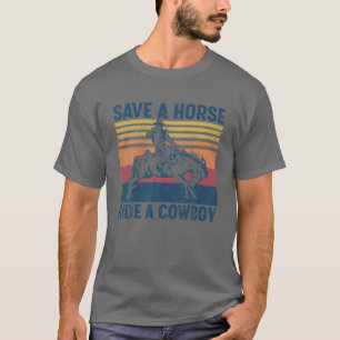 Camiseta Salven A Un Caballo De Vaquero En Ruta Occidental