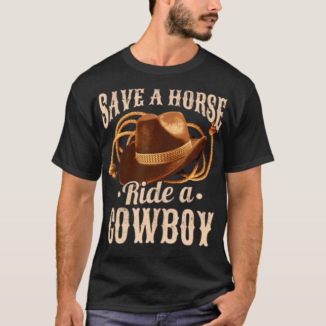 Camiseta Salven A Un Caballo De Vaquero Vaquero (Anverso)
