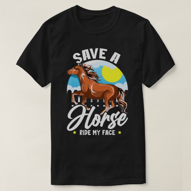 Camiseta Salven A Un Caballo En Mi Cara Diciendo Graciosame (Diseño del anverso)