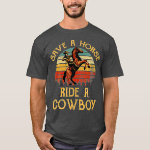 Camiseta Salven A Un Caballo En Un Vintage De Vaquero