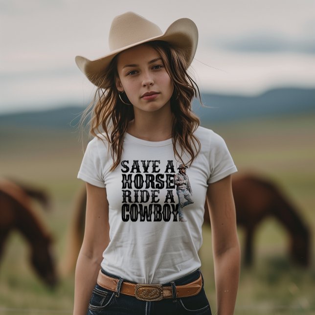 Camiseta Salven a un caballo montado en un vaquero (Subido por el creador)