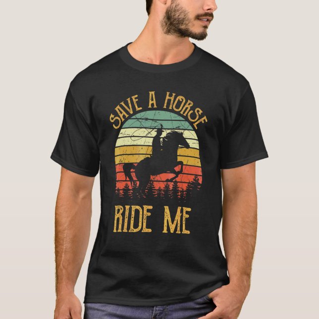 Camiseta Salven A Un Caballo Montando A Una Vaquera Vaquera (Anverso)